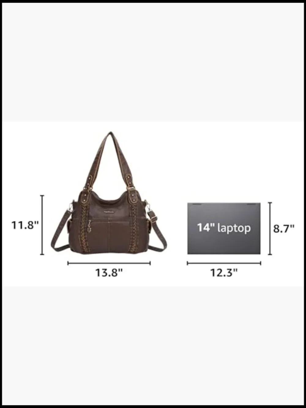 Soft Faux Leather Hobo Shoulder Bag Crossbody Tote Purse With Adjustable Strap